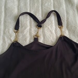 XS Boston Proper Lined Sleveless Dress with Metallic Accents